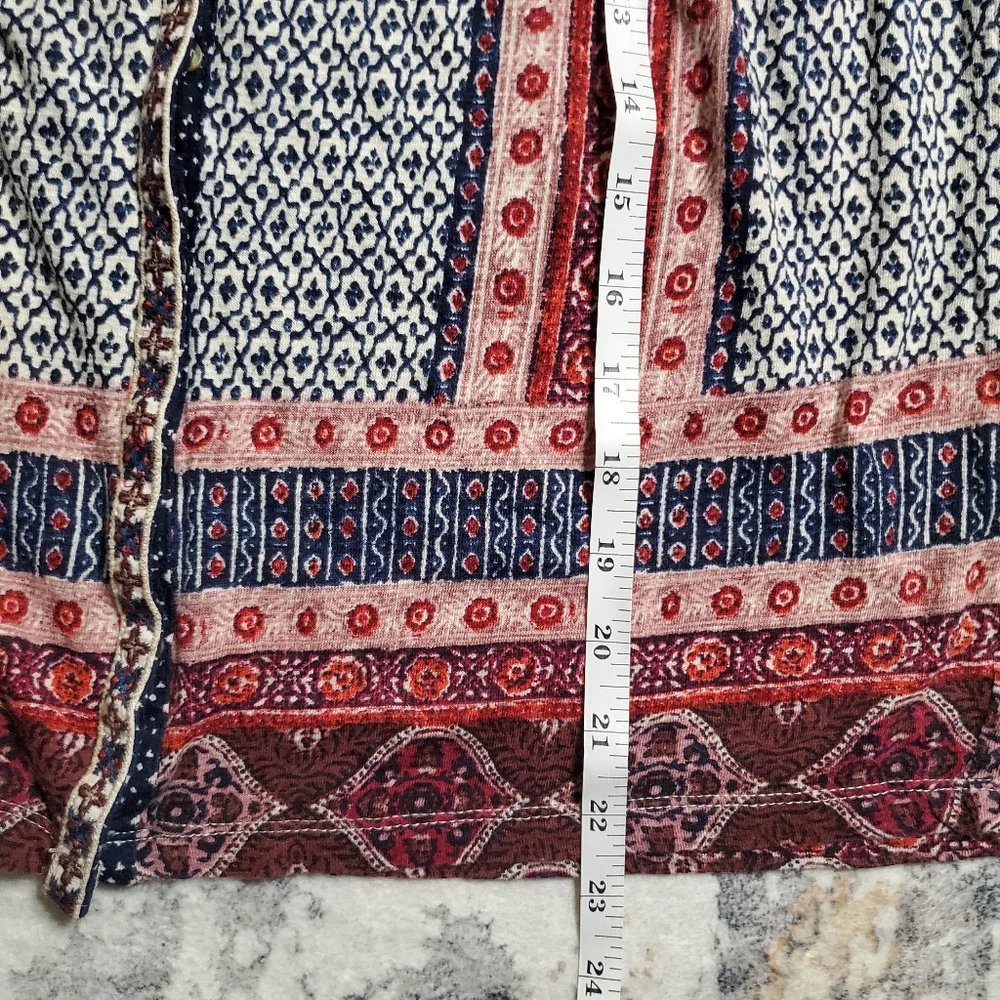 Lucky Brand Sleeveless boho button down tank Navy Blue and Red Size XS - Picture 11 of 15